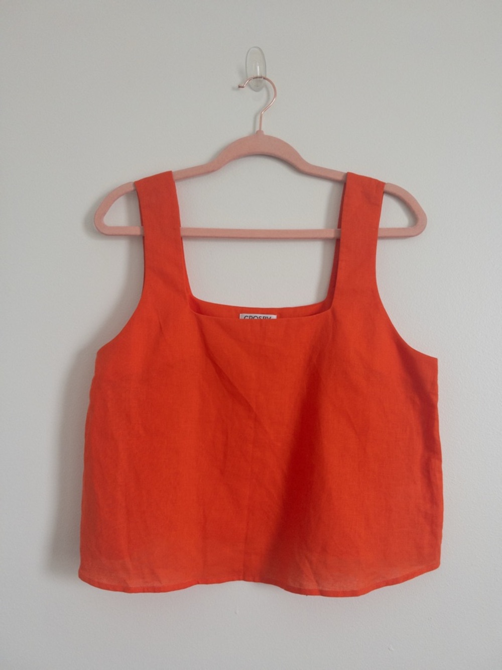 Crosby by Mollie Burch Dutton Tank Linen Blend Tangerine Orange Size M